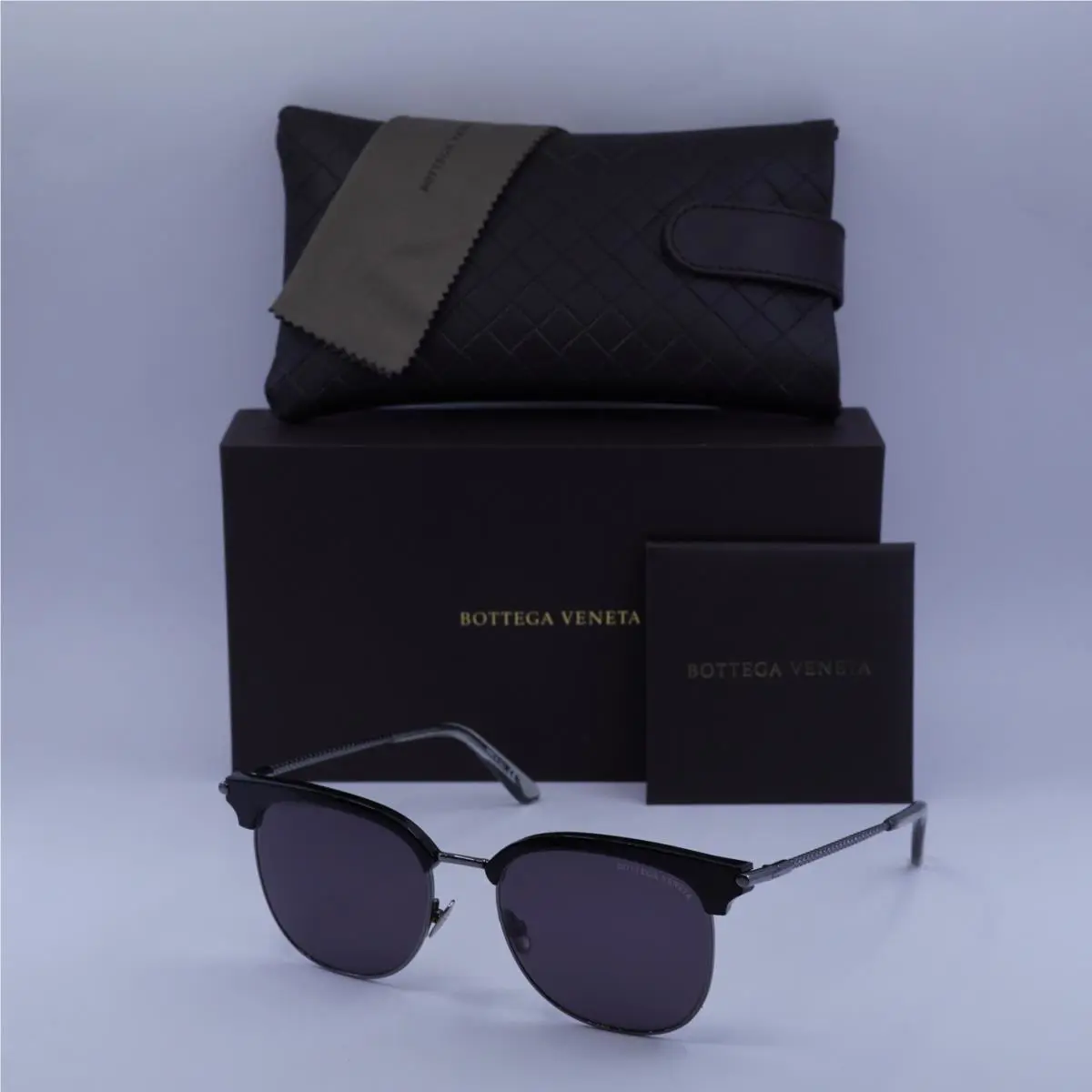 Bottega Veneta BV0253S 001 Ruthenium/black/grey 53-18-145 Sunglasses