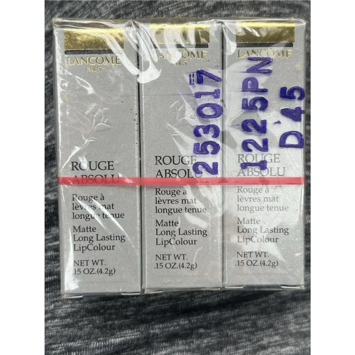 Vintage 3 Pack Lancome Rouge Absolu Lipcolour Lipstick - Crimson Rouge