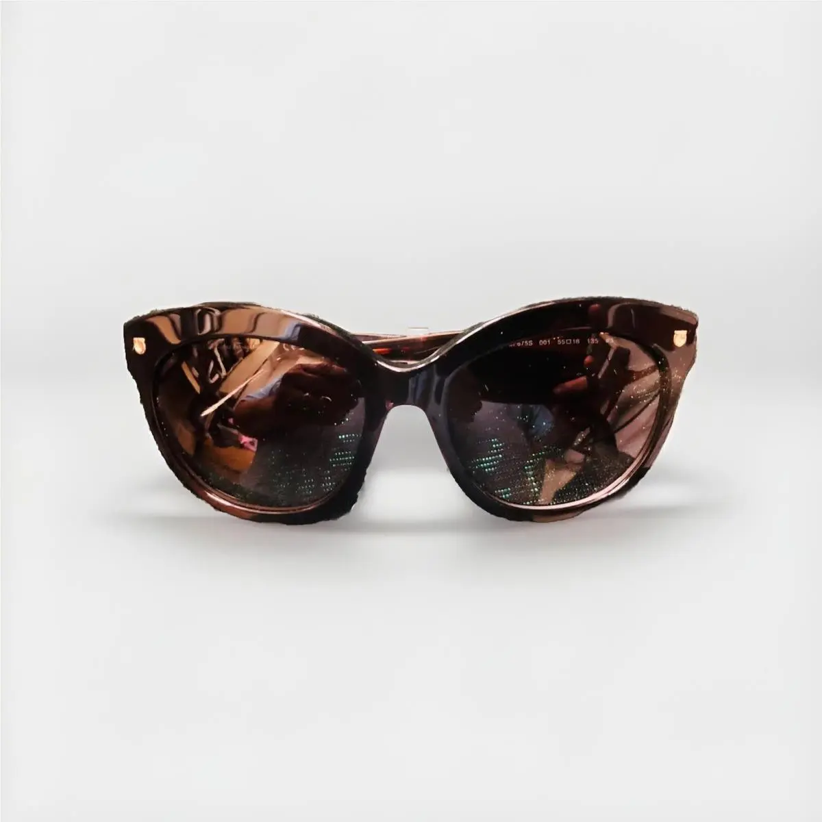 Womens Salvatore Ferragamo Sunglasses Black/brown Gradient W/case