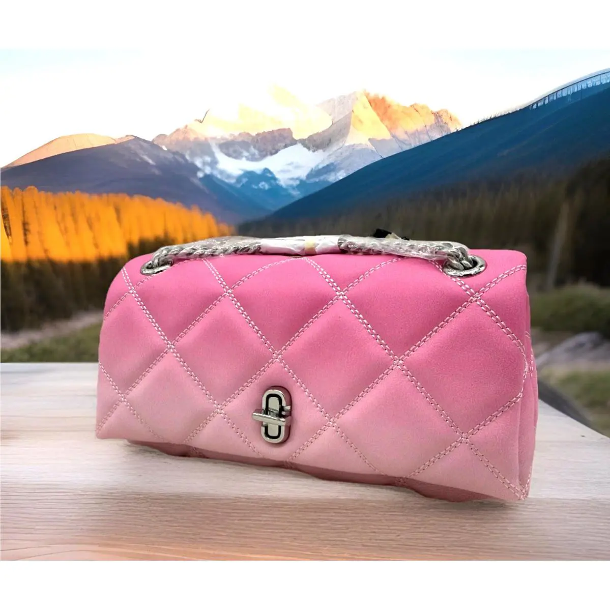 Marc Jacobs The Dual Mini Quilt Leather Chain Convertible Bag-bow Pink