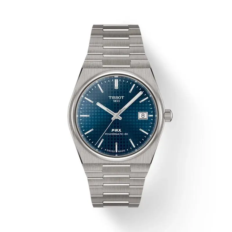 Tissot Prx 38mm Blue Dial Titanium Watch T1378074404100 - Dial: Blue, Band: Silver