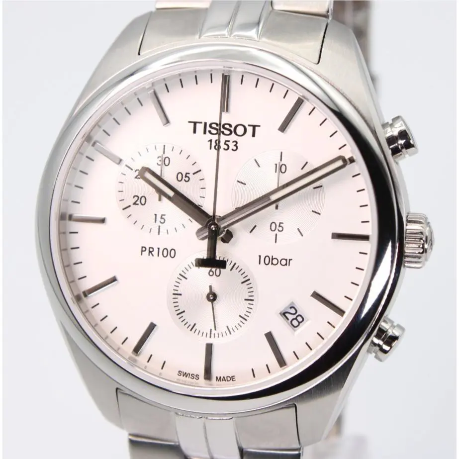 Tissot T101.417.11.031.00 PR 100 Chrono Quartz Silver Dial Men`s Watch 41mm