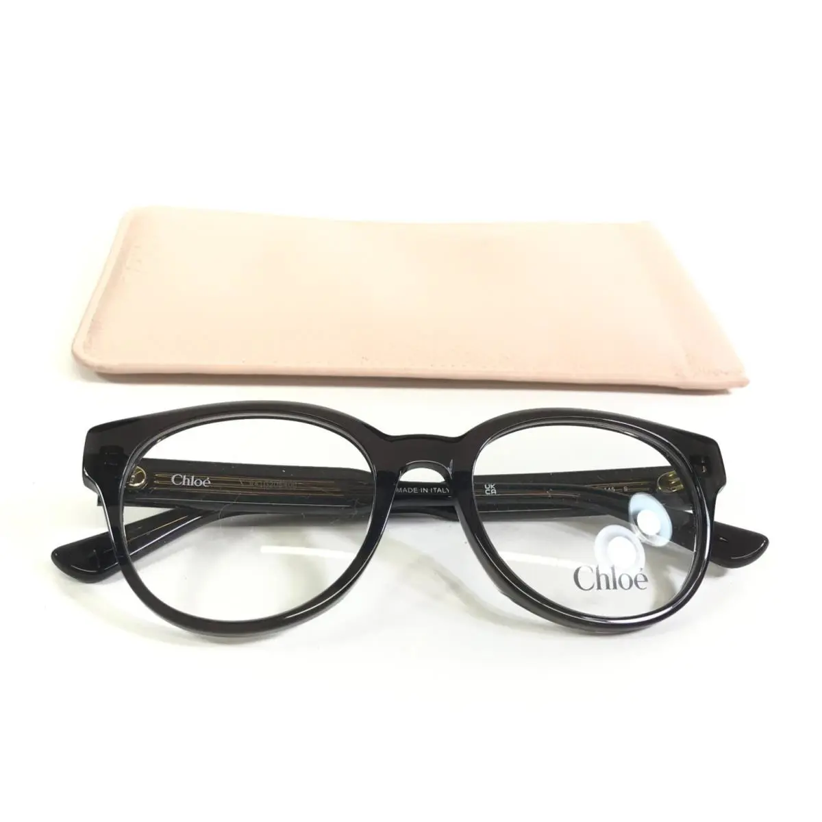 Chloe Eyeglasses Frames CH0343OA 001 Polished Clear Brown Asian Fit 52-19-145
