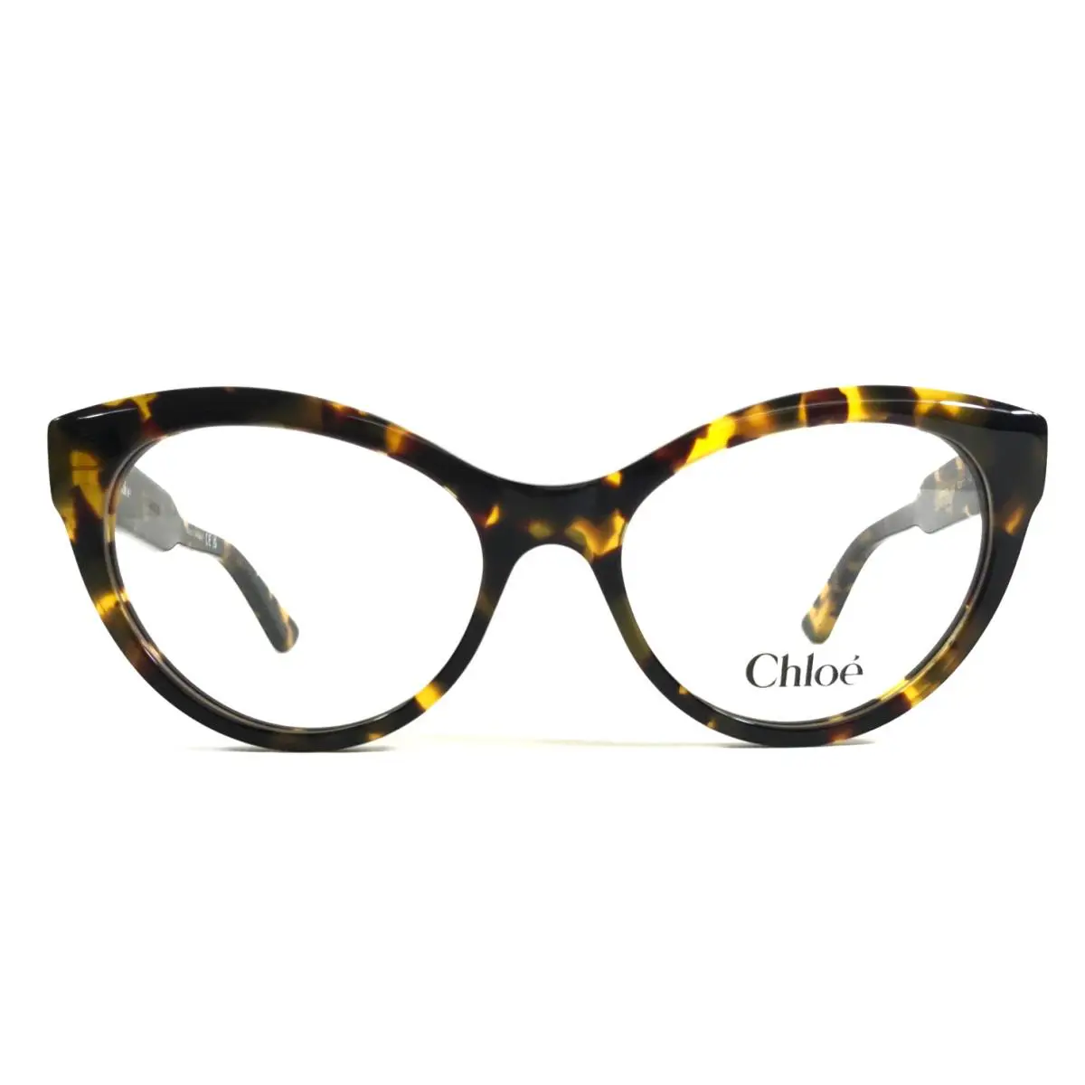 Chloe Eyeglasses Frames CH0342O 002 Yellow Tortoise Cat Eye Full Rim 52-17-140