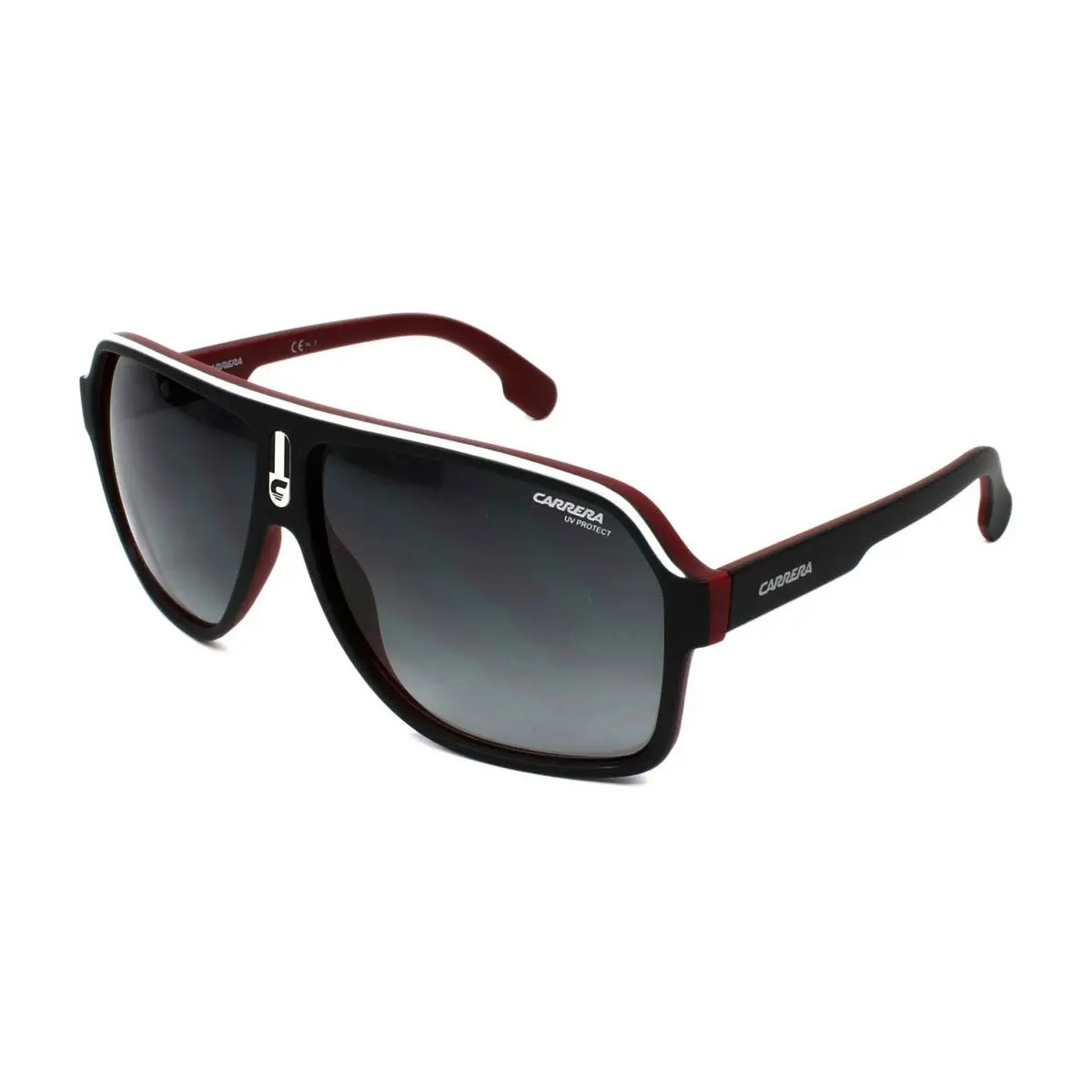 Men Rectangle Sunglasses  1001/S 0BLX/9O Black Red/grey 62mm by Carrera