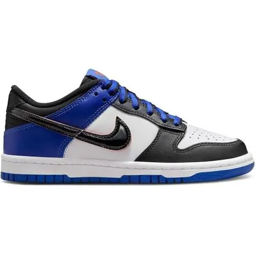 Nike Grade School Dunk Low SE GS Fashion Sneaker Shoes HF0970 100 - WHITE /BLACK RACER BLUE
