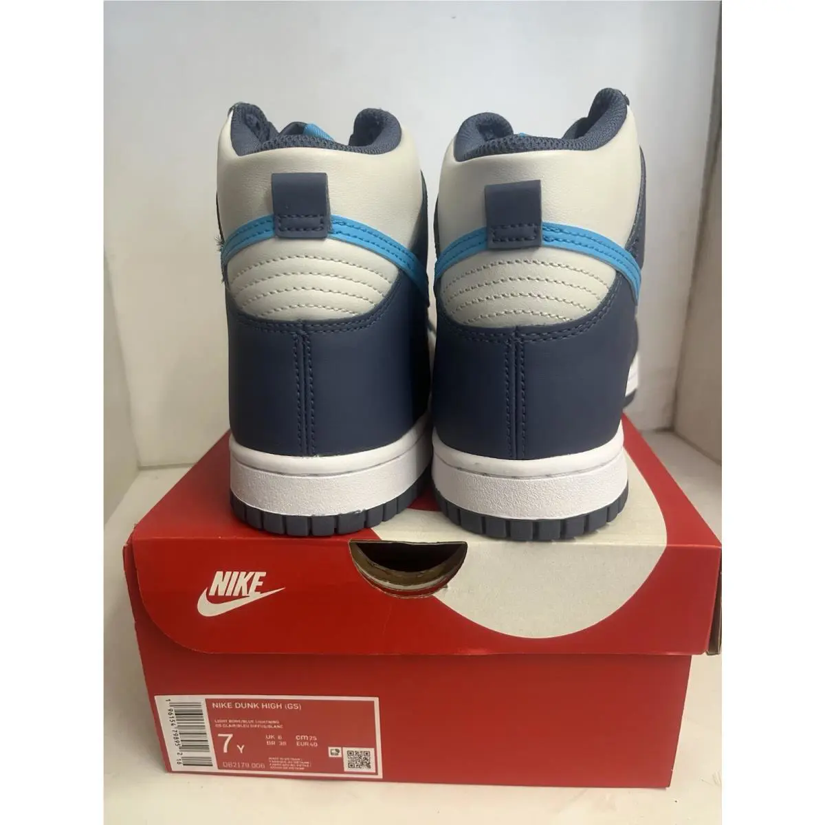 Nike shoes - Nike Dunk Hi - Dunk - DB2179 006 - LIGHT BONE /BLUE 8