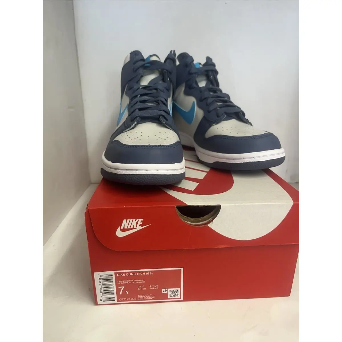 Nike shoes - Nike Dunk Hi - Dunk - DB2179 006 - LIGHT BONE /BLUE 1