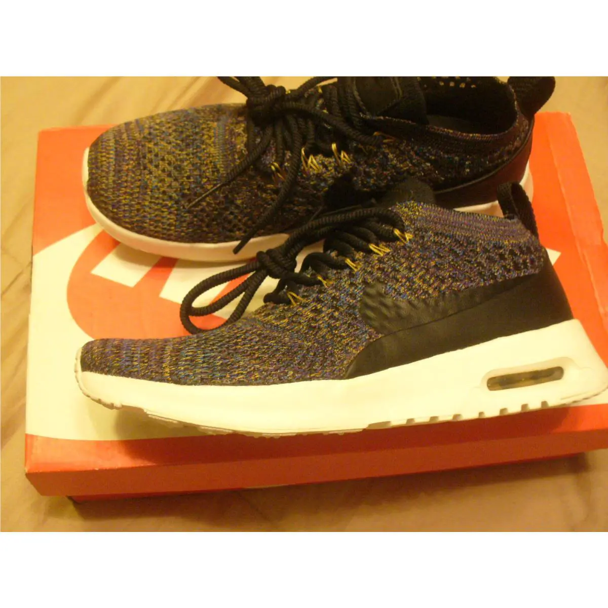Nike shoes - Nike Air Max Flyknit - Air Max Flyknit - 881175-006 - Black-Purple-Gold Mix 5