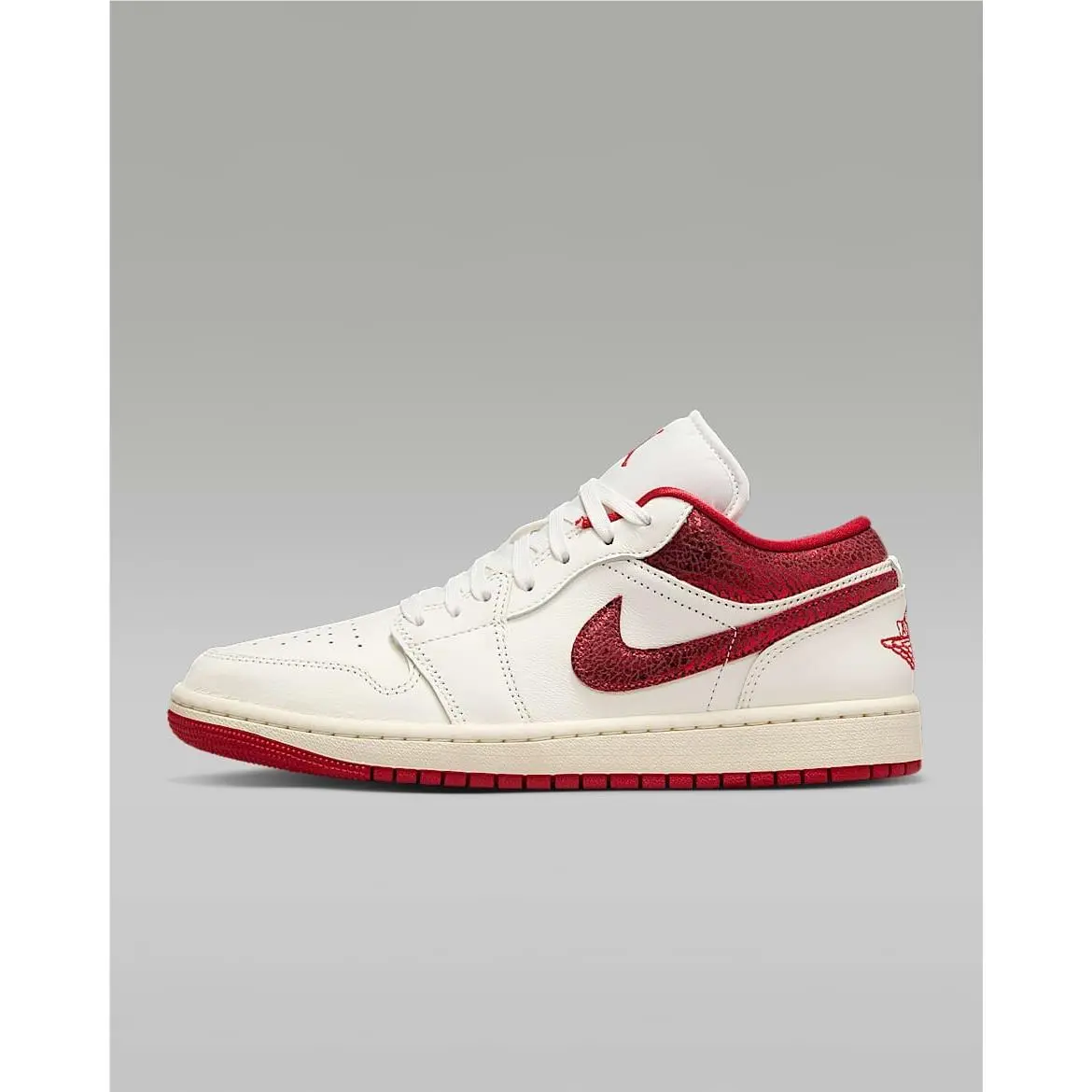 Nike Air Jordan 1 Low SE Shoes Cracked Ruby Sail Red HJ9338-106 Women Size