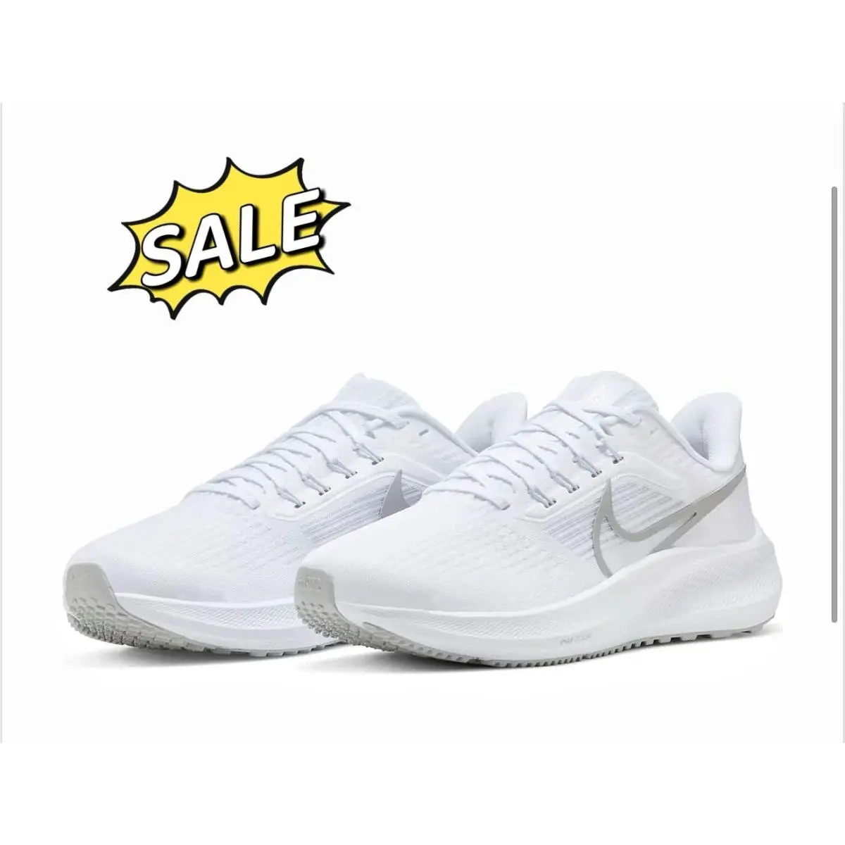 Nike shoes - Nike Air Zoom Pegasus 39 - DH4072-100 - White, Manufacturer: White/Pure Platinum/Grey Fog/Metallic Silver 15