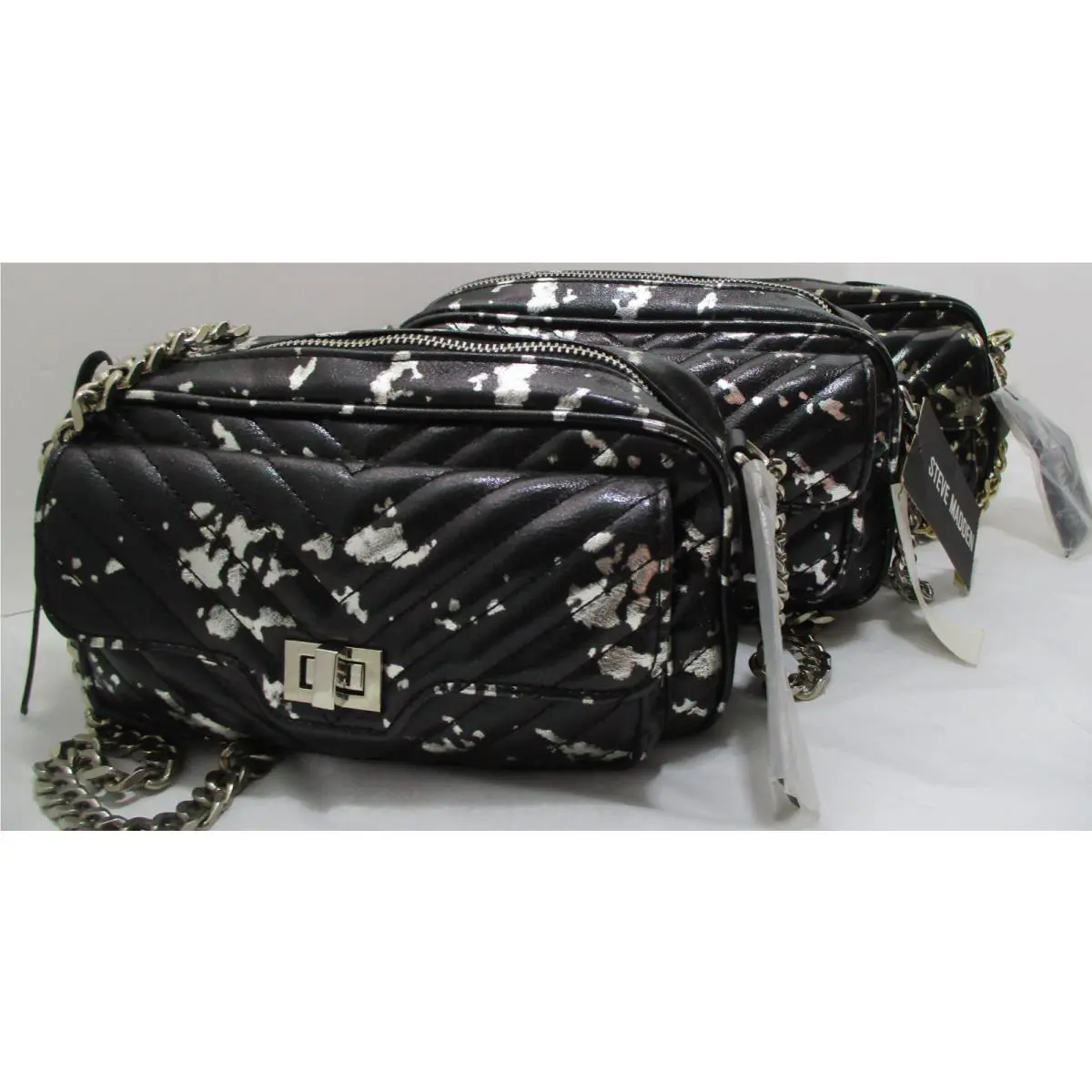 Wholesale Lot 3 Designer Steve Madden Crossbody Shoulder Bag Black Chain Strap