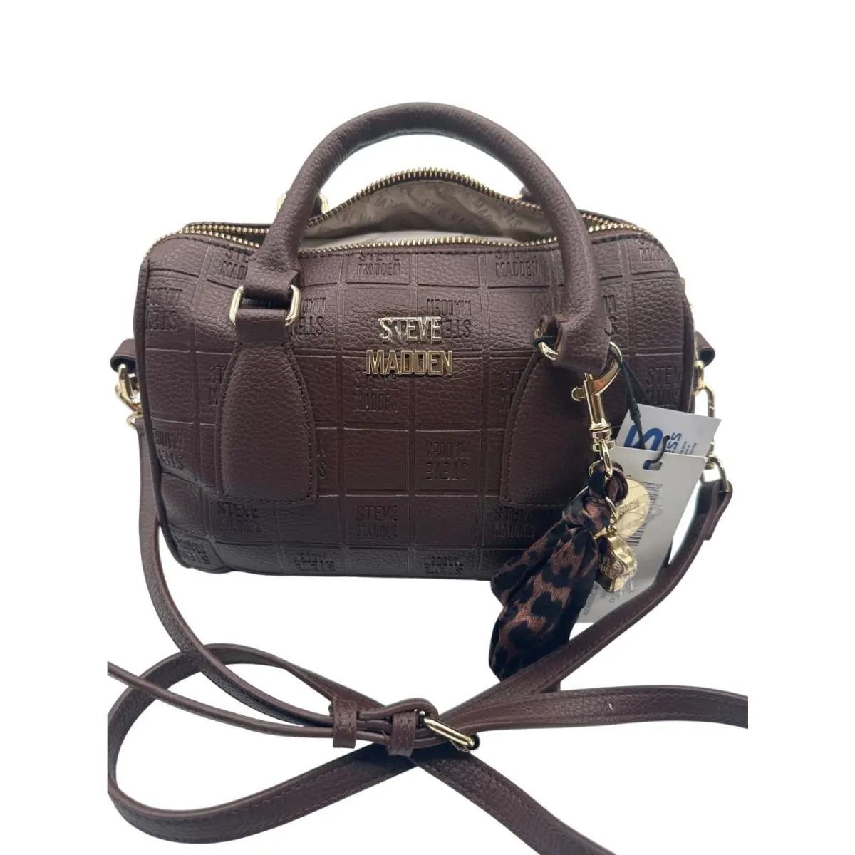 Steve Madden 10 x 7 x 5.5 Classic Embossed Brown Shoulder/crossbody Bag