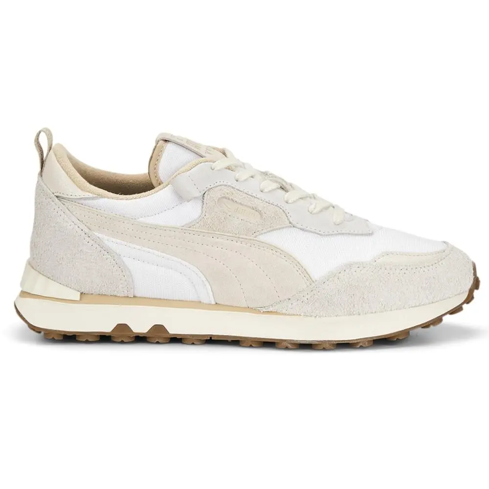 Puma Rider Fv Worn Out Lace Up Mens White Sneakers Casual Shoes 39016701 - White