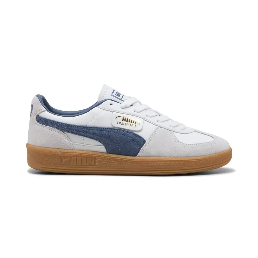 Puma Palermo Leather Lace Up Mens White Sneakers Casual Shoes 39646424 - White
