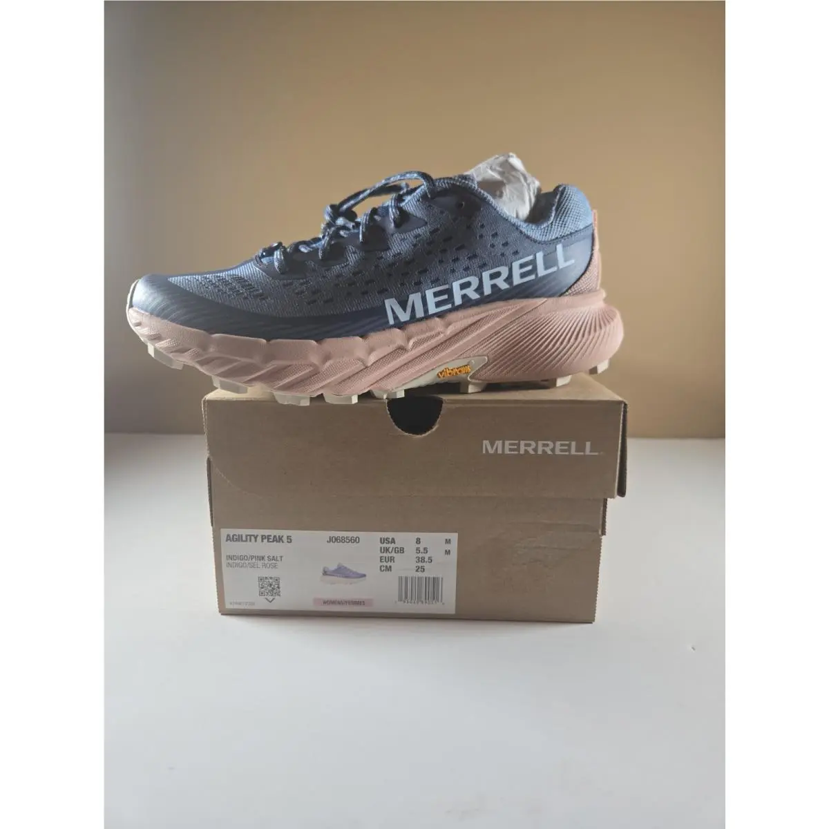 Merrell Mens Sneakers Size 8 Color Blue Pink Agility Peak 5 Style J068560