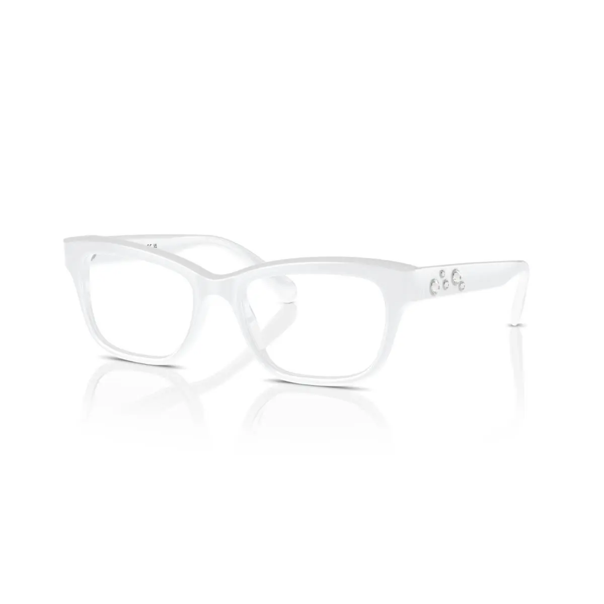 Swarovski SK2022F Low Bridge Fit Eyewear Frames Opal White/demo Lens 55 mm