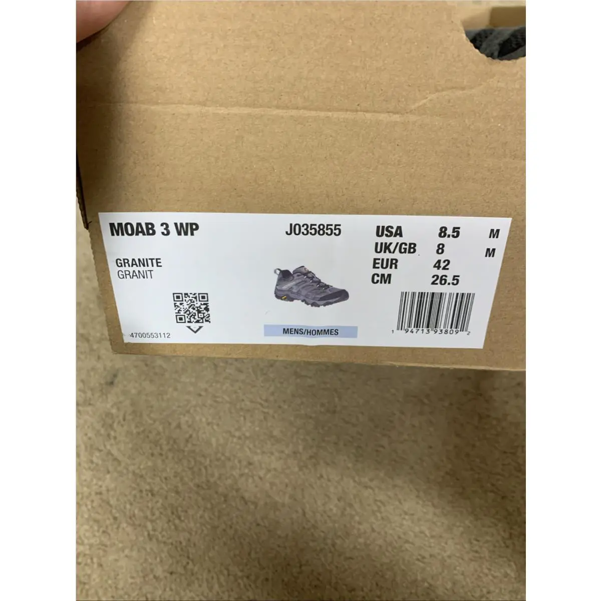 Merrell shoes - Moab 3 Low-Cut - Moab - Granite (UPC: 194713938122) 6