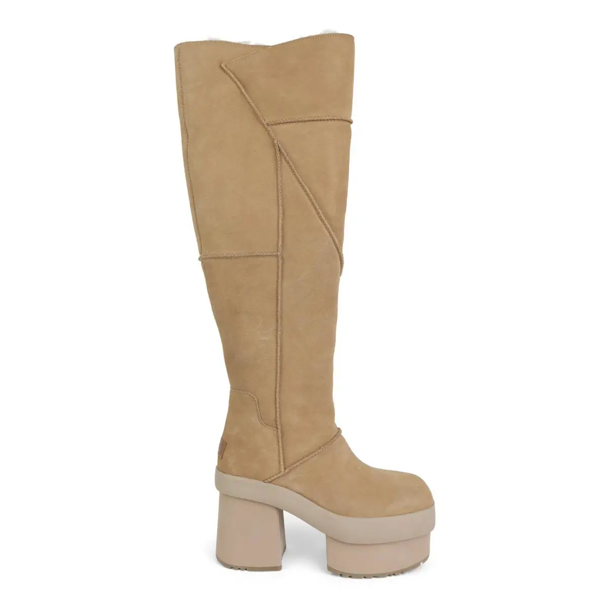 Ugg New Heights Platform Heights Platform Xtra Chestnut Fur Boots Womens Size 9