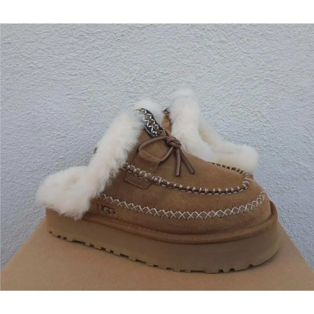 Ugg Chestnut Disquette Alpine Suede Slippers Shoes Women US 8/ Eur 39