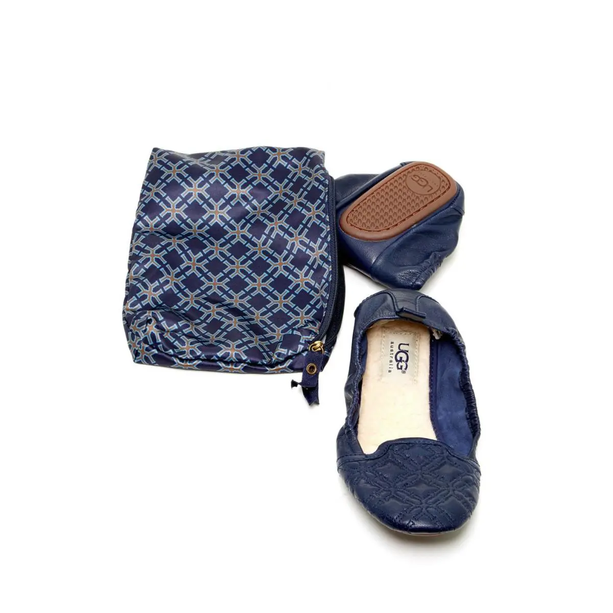 Ugg Australia Women`s Size 6 Isbella Blue Flat Shoe - Blue