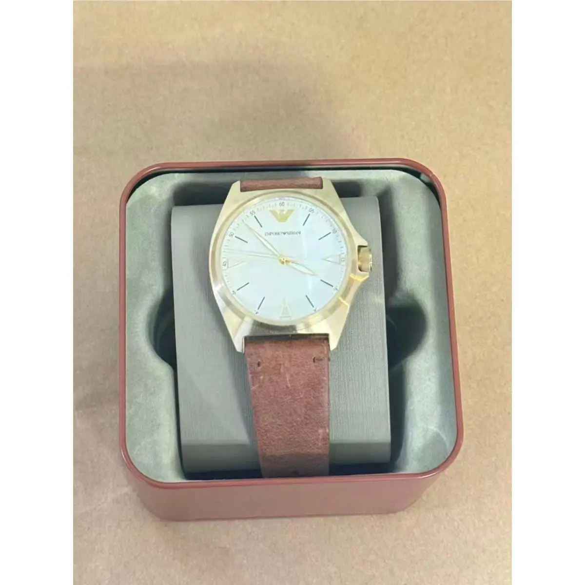 Emporio Armani Nicola AR11331 Men`s Watch with Beige Dial