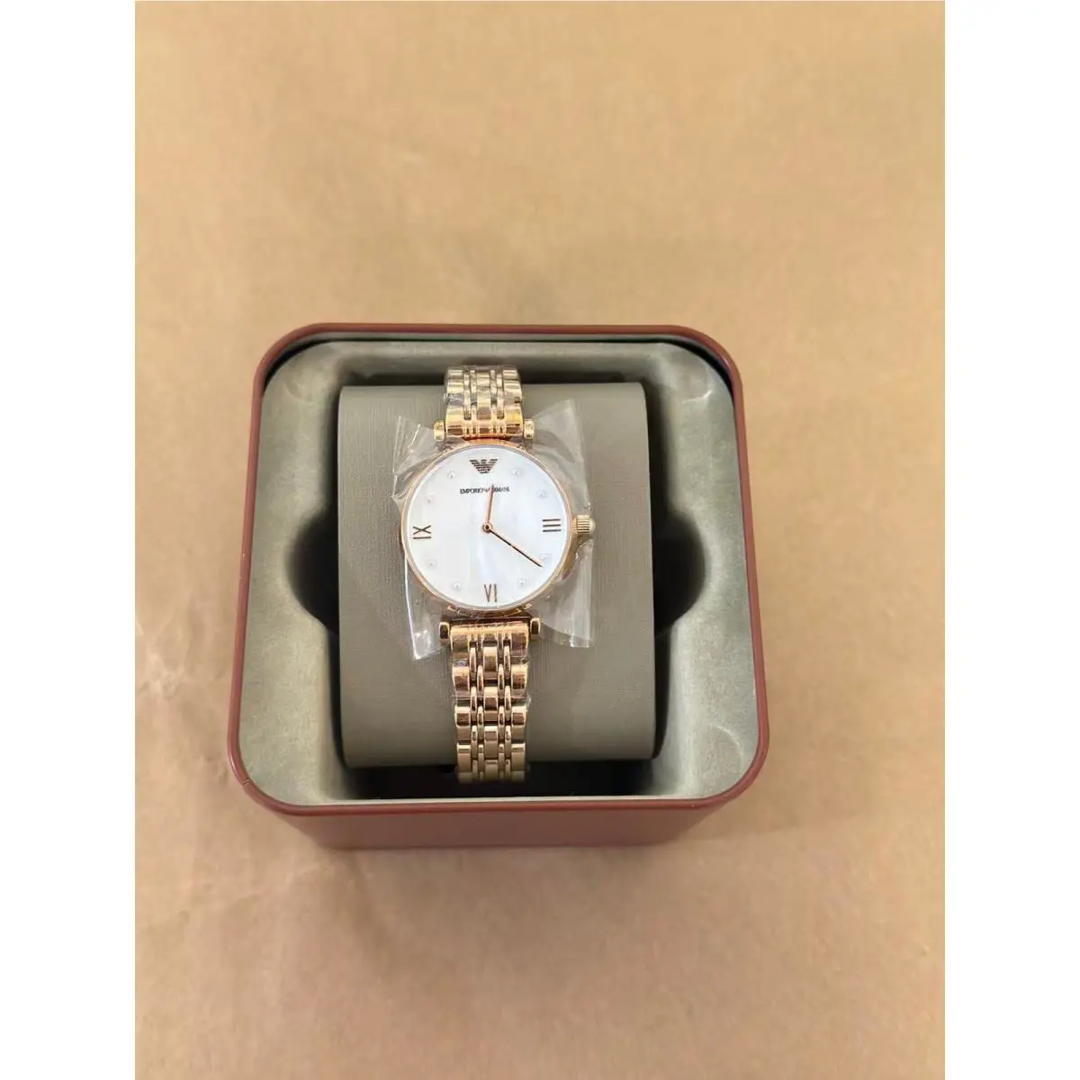 Emporio Armani AR11267 Gianni T-bar Quartz White Dial Ladies Watch