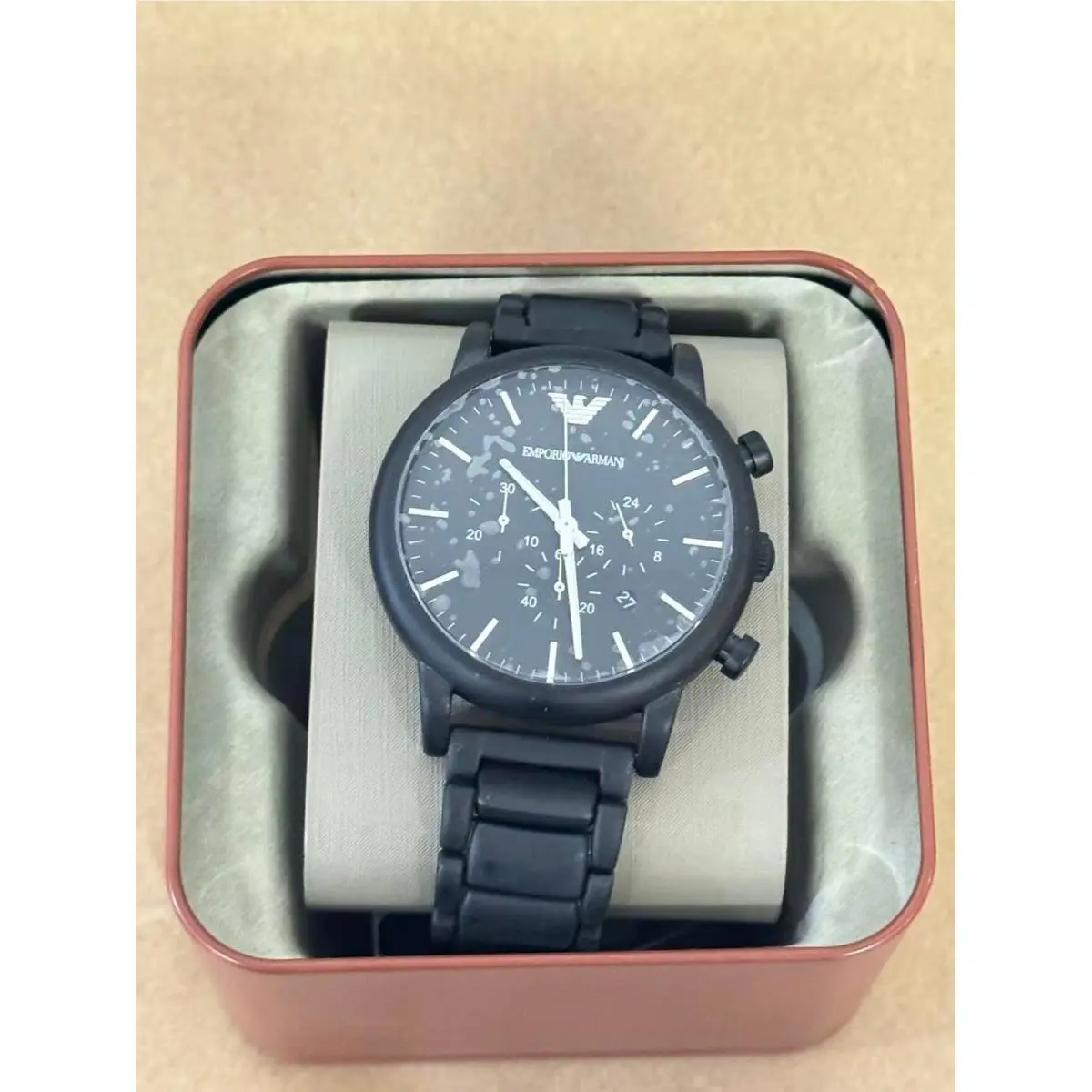 AR1895 Classic Black Dial Brushed Black Men`s Watch by Emporio Armani