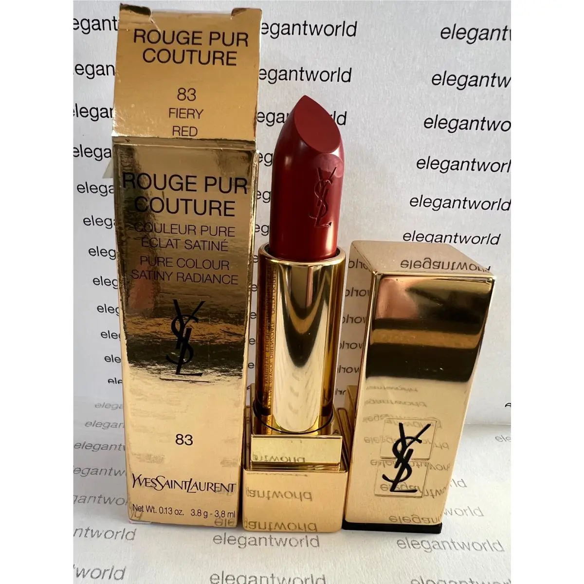 Rouge Pur Couture Satiny Radiance .13oz/3.8ml Full Sz. PICK-1 83 FIERY RED by Yves Saint Laurent