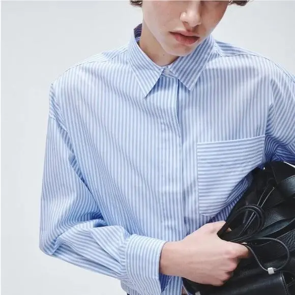 Rag Bone Light Blue Stripe Max Stripe Shirt Msrp: