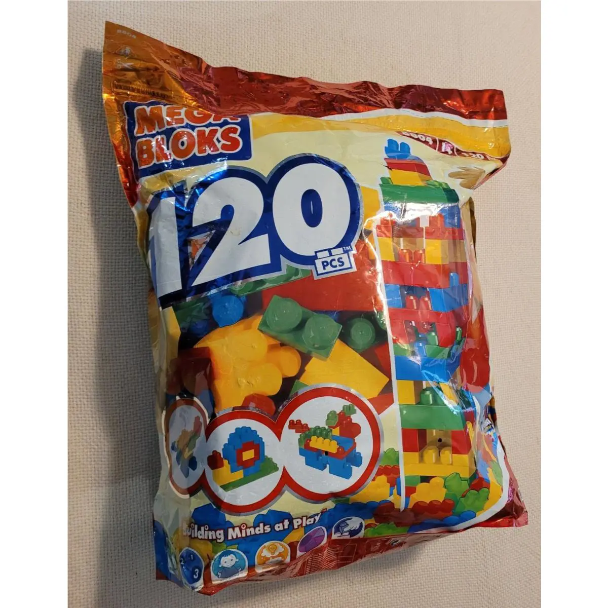 Y2K Mega Bloks Bag Dated 2007 Maxi System 120 Piece Multi-color 8804