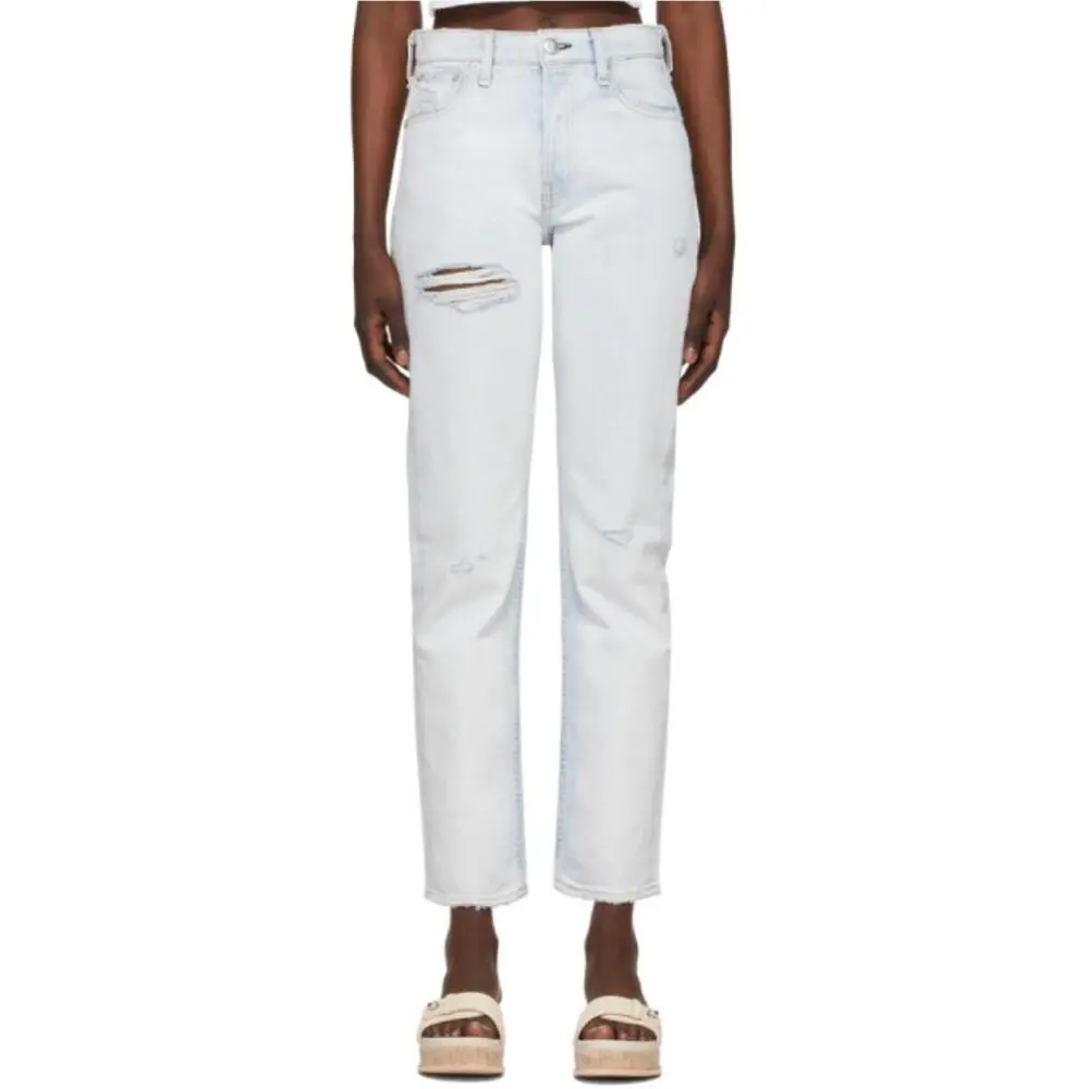 Women`s White Rag Bone Blue Maya Raven Light Wash High-rise Slim Jeans Size 24 by Rag & Bone