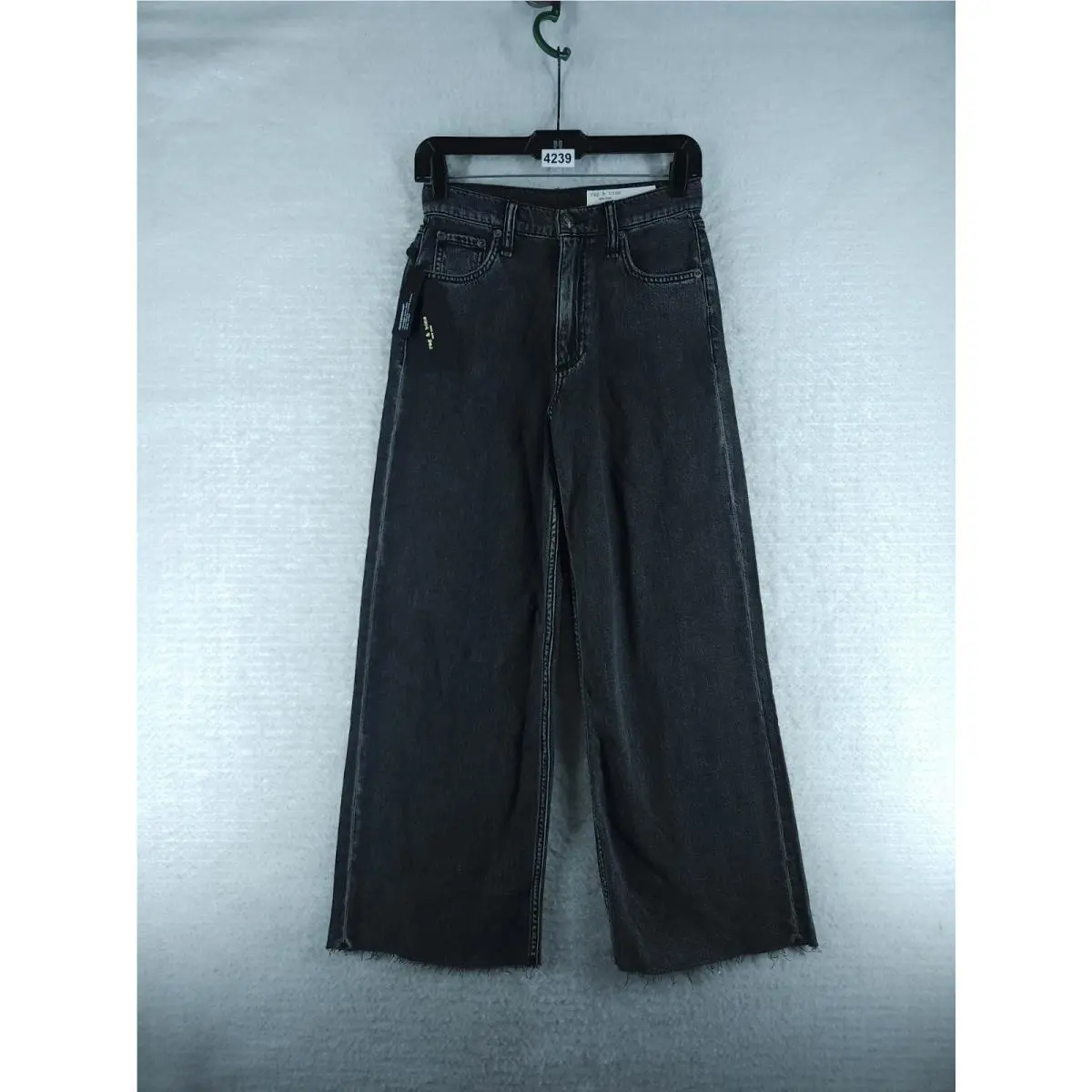 Rag Bone Andi High Rise Ankle Wideleg Jeans - Raven Size 24