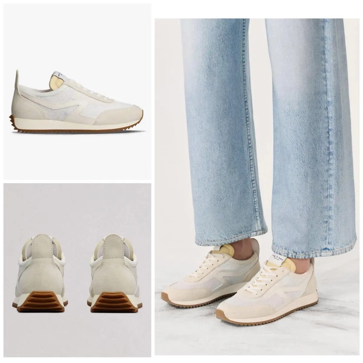 Rag Bone Retro Runner Mesh Sneaker In Off White Size:39 US 9