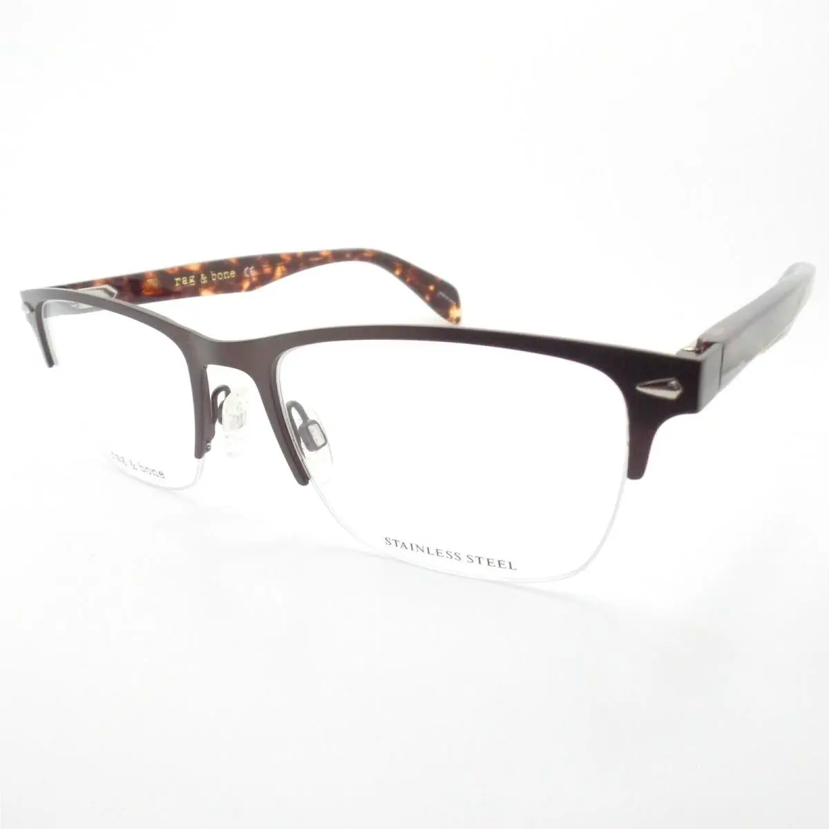 Rag Bone Rnb 7019 09q Brown 52m Eyeglass Frame