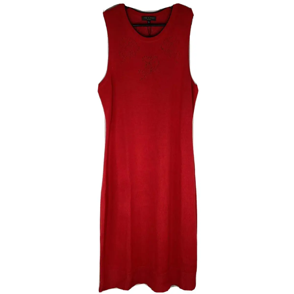 Rag Bone Women’s Adriana Dress Size L Color Red Knit Floral Cut Out