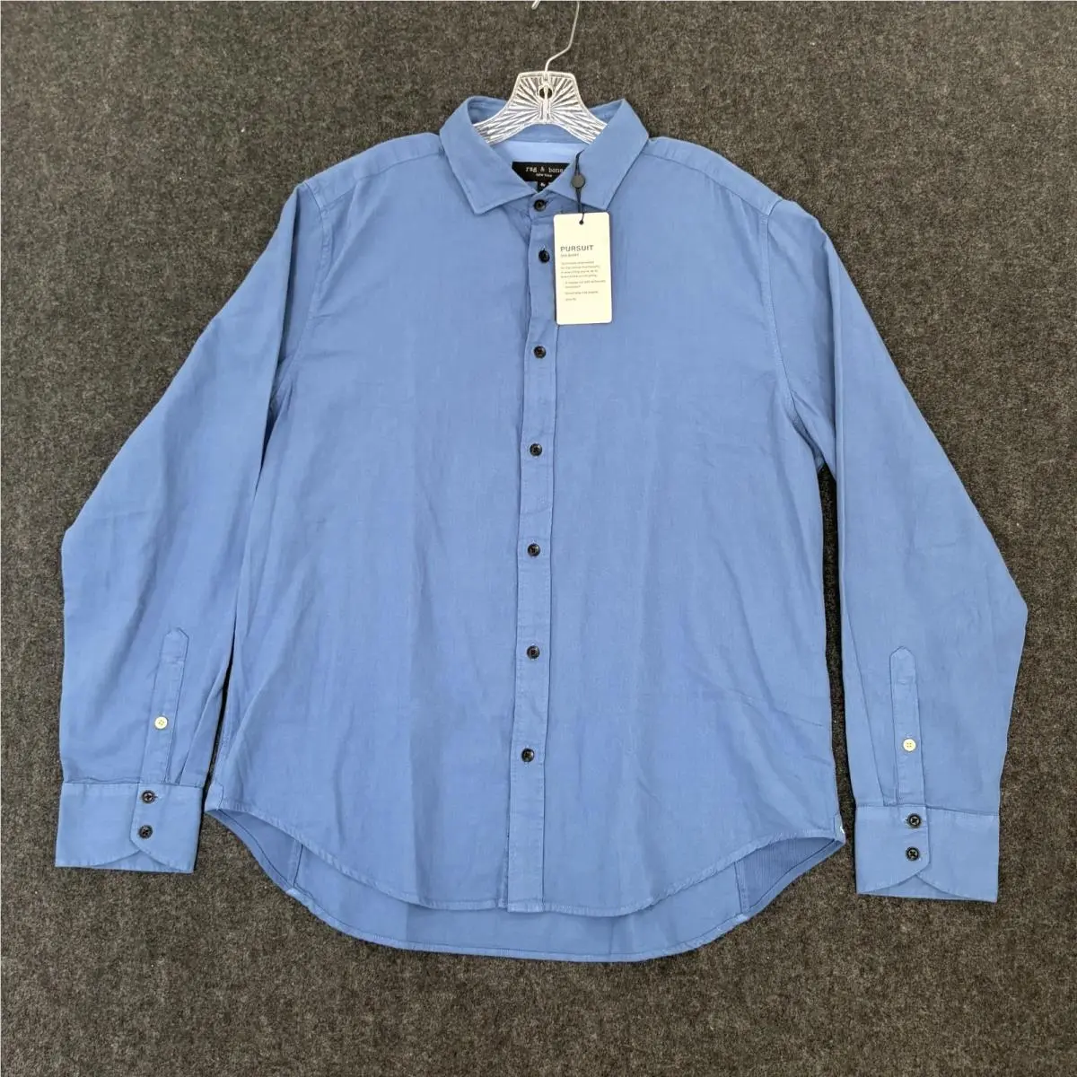 Rag Bone Pursuit 365 Shirt Men`s Extra Large Bayside Blue Slim Fit Button Up