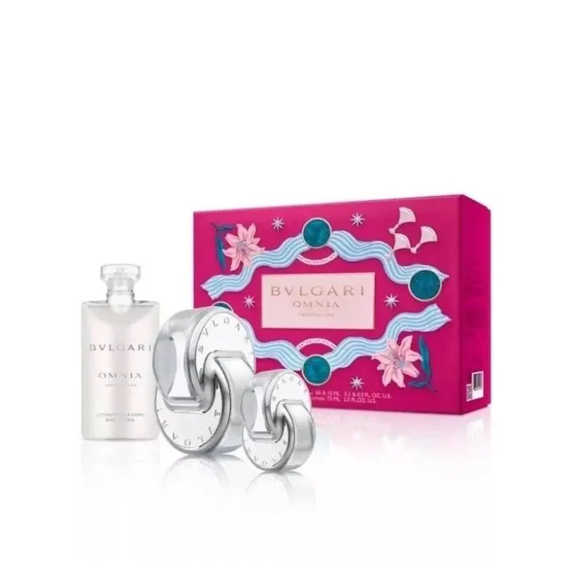 Omnia Crystalline By Bvlgari 3Pcs Gift Set For Women Edt Spray In A Box