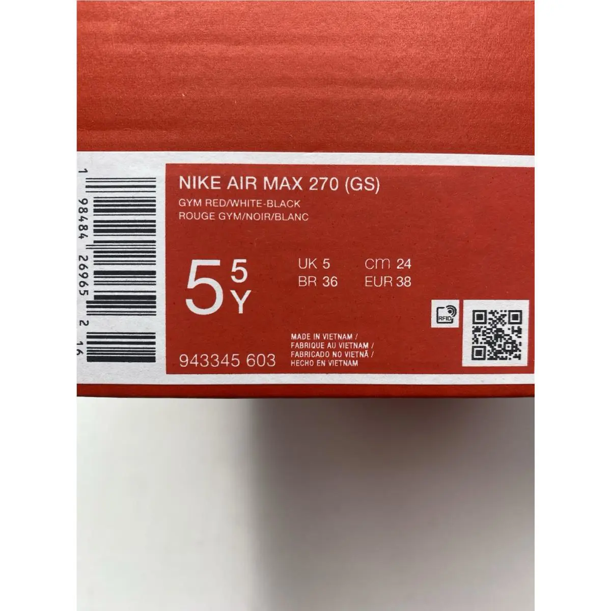 Nike shoes - Nike Air Max 270 - Air Max - 943345 603 - Gym Red/White-Black (UPC: 198484294012) 6