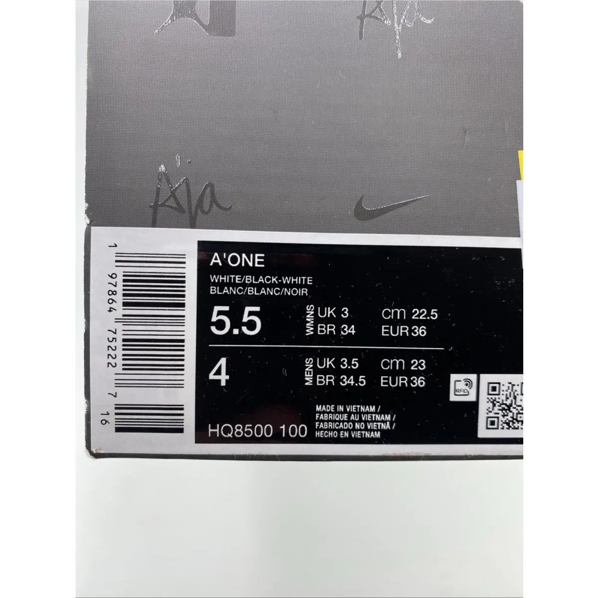 Nike shoes - Nike A`One - HQ8500 100 - White/Black (UPC: 197864752227) 6