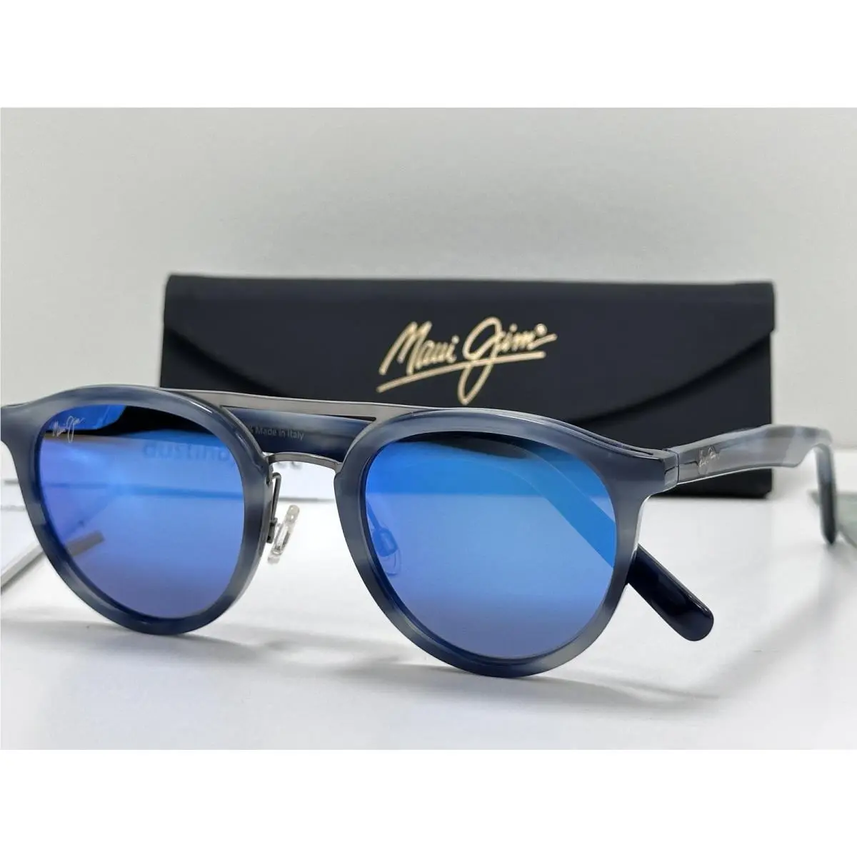 Sunny Days MJ 529-27E Blue Horn Frame / Blue Lens Polarized Sunglasses by Maui Jim