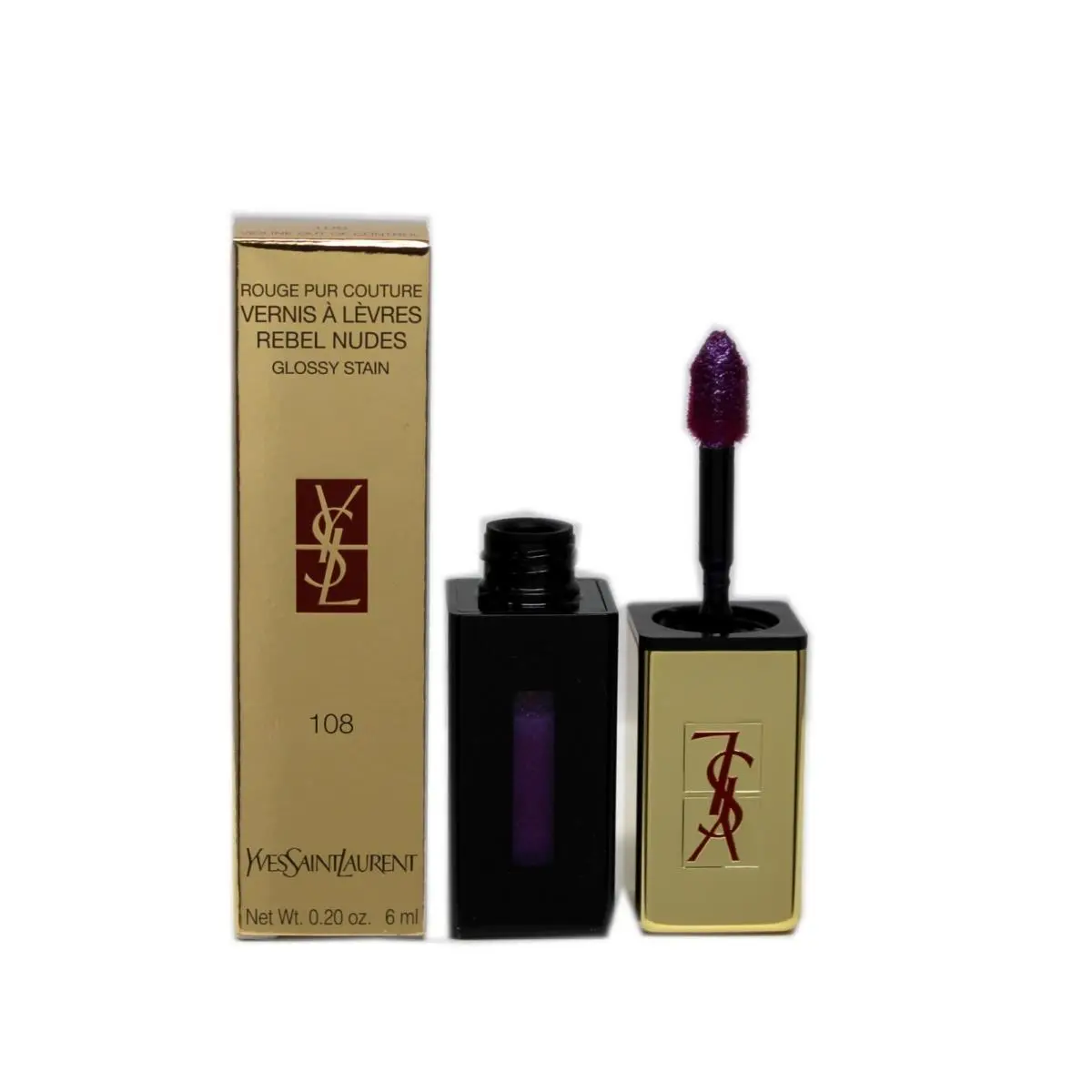 Yves Saint Laurent Ysl Rouge Pur Couture Vernis A Levres Rebel Nudes Glossy Stain 6ML 108