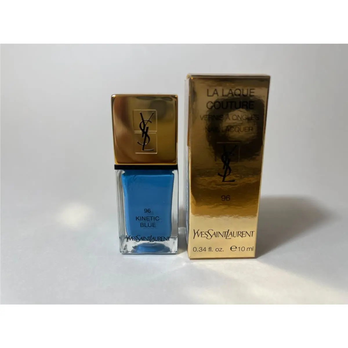 Ysl LA Laque Couture Nail Lacquer 96 Kinetic Blue Rare by Yves Saint Laurent