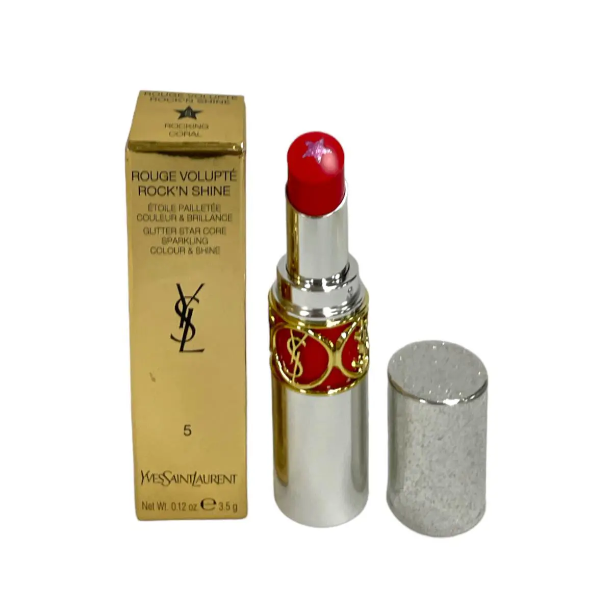 Yves Saint Laurent Ysl Rouge Volupte Rock N Shine 0.12oz / 3.5g 5 Rocking Coral