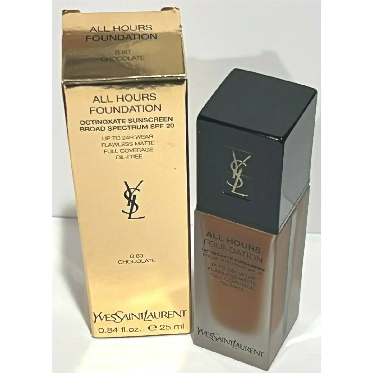 Yves Saint Laurent All Hours Foundation Spf 20 - 25ml/0.84oz --b 80 Chocolate