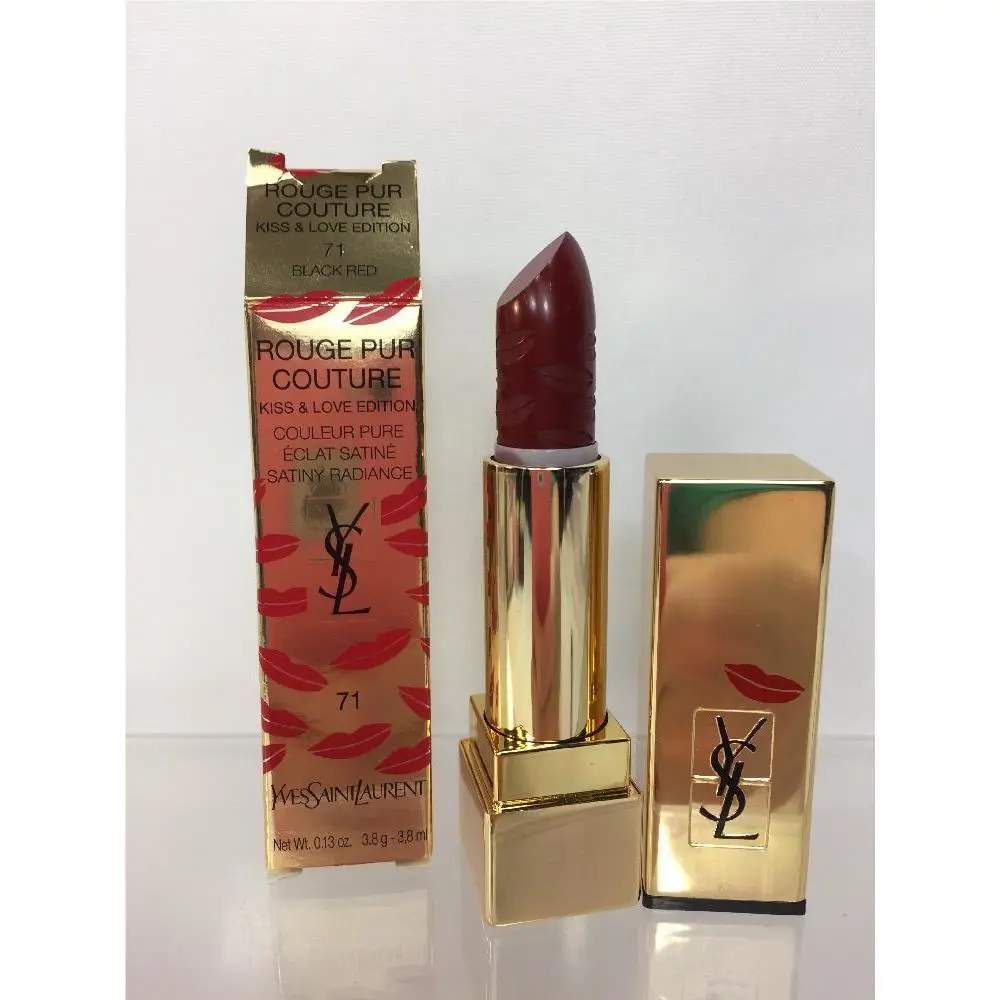 Yves Saint Laurent Ysl Black Red 71 Kiss Love Lipstick Rouge Pur Couture Limited Edition