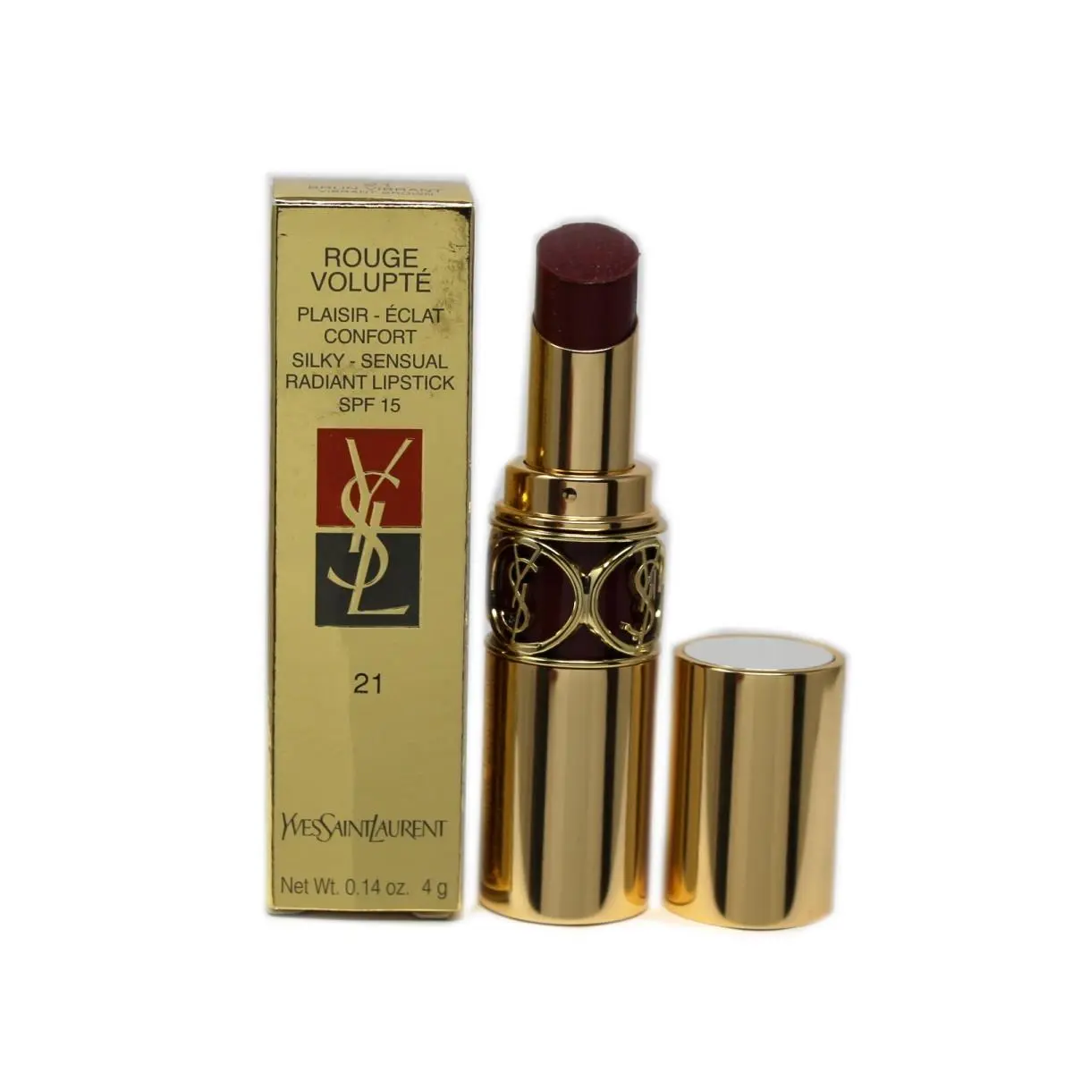 Yves Saint Laurent Ysl Rouge Volupte Silky-sensual Radiant Lipstick 4G 21-VIBRANT Brown YSL37576