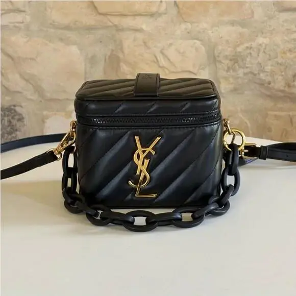 Ysl Beaute Vanity Case Vip Gift Yves Saint Laurent Bag Black Quilted Cha