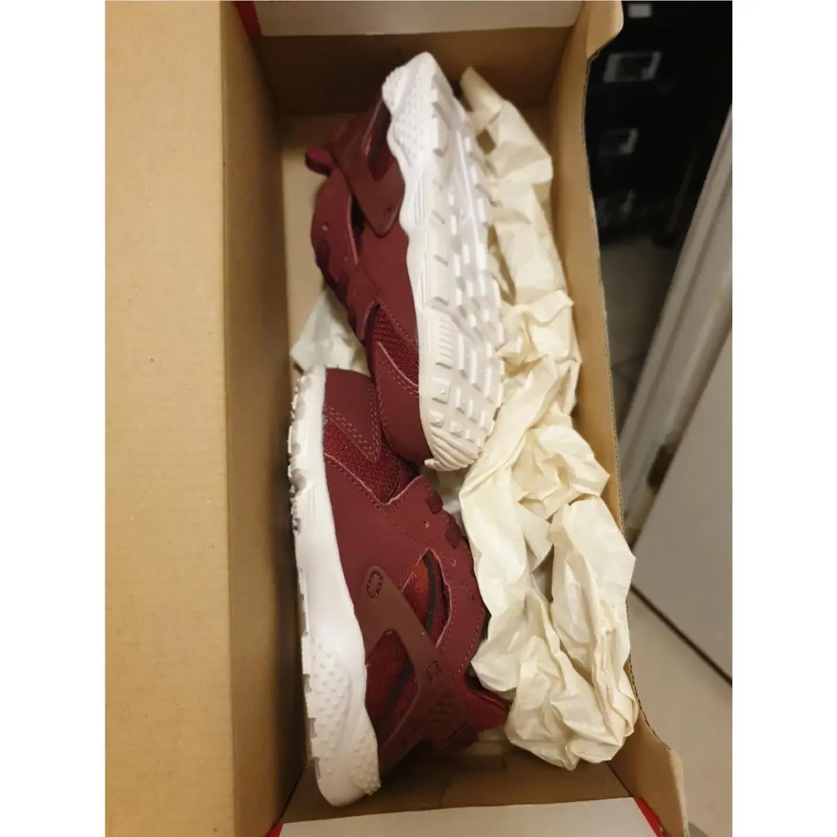 Nike Air Huarache Run Team Red Maroon TD Toddler Kids Shoes 704950-602 Size 9C
