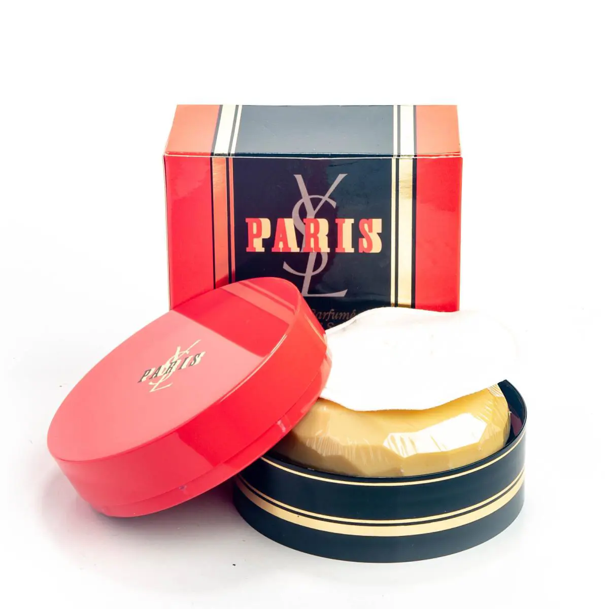 Yves Saint Laurent Paris Savon Bar Soap w/ Dish 3.5OZ Ysl Vintage